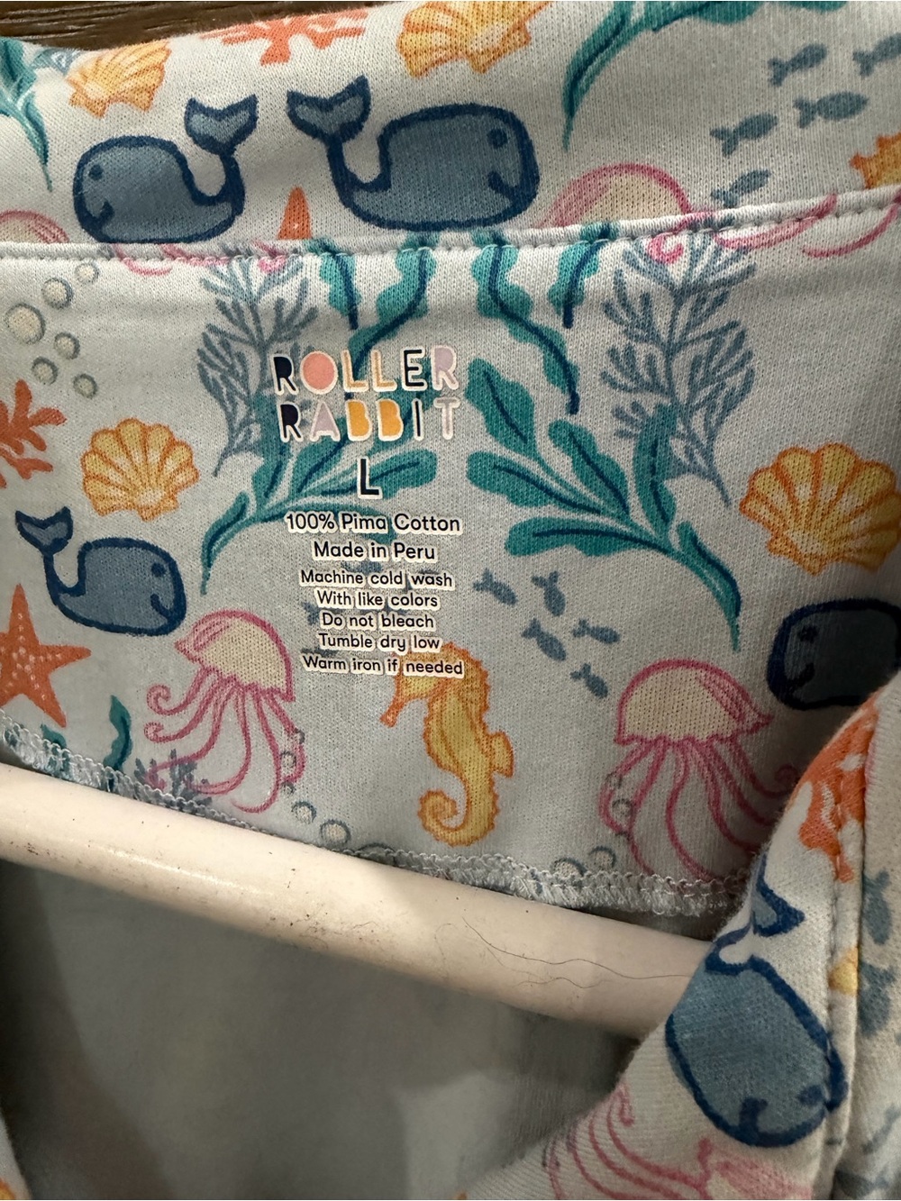 Roller Rabbit Under the Sea pajama set. Only worn a couple of times Size L - Picture 3 of 4